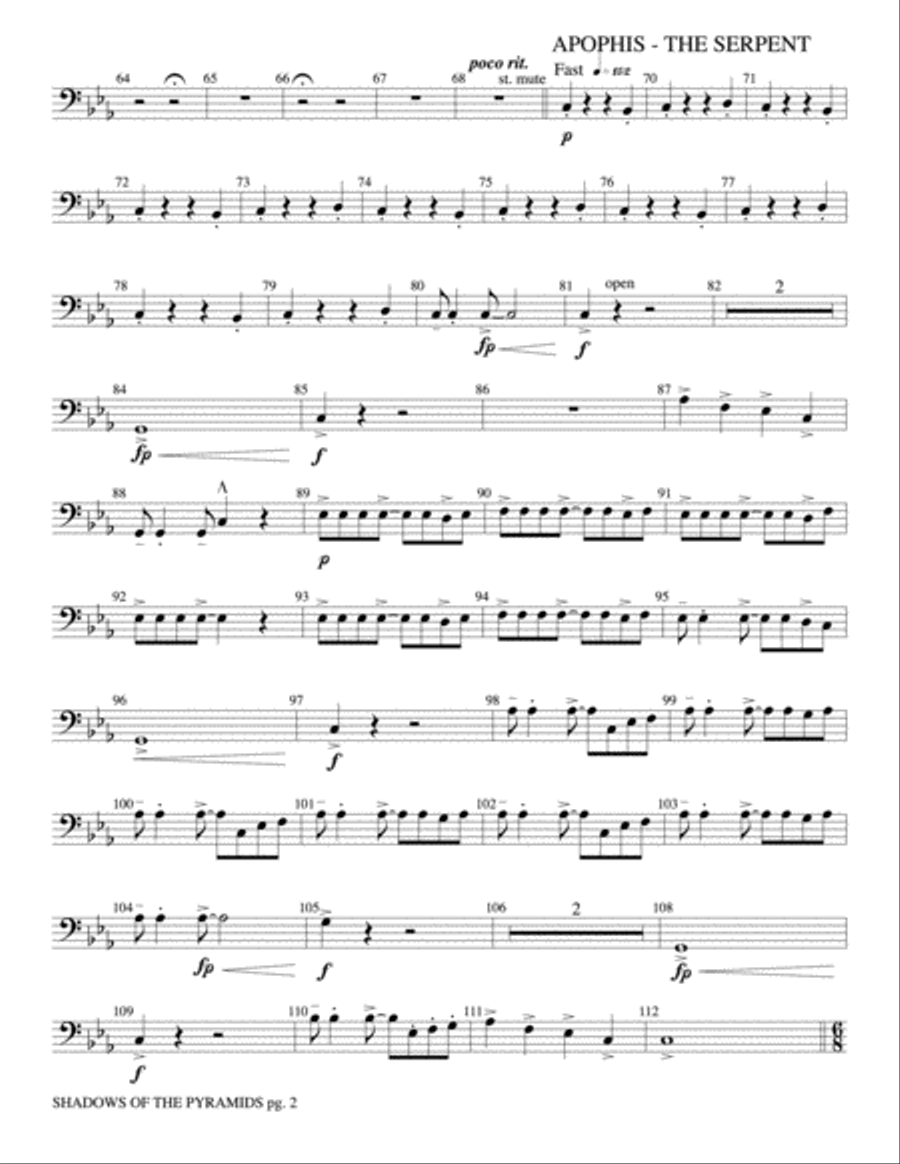 Shadows of the Pyramids: 3rd Trombone Concert Band scores gallery preview page 2