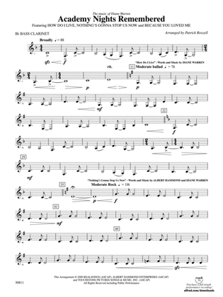 Academy Nights Remembered (The Music of Diane Warren): B-flat Bass Clarinet