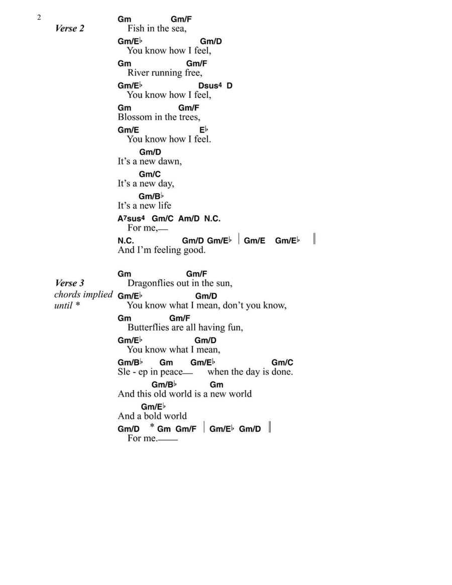 Feeling Good Acoustic Guitar scores gallery preview page 2