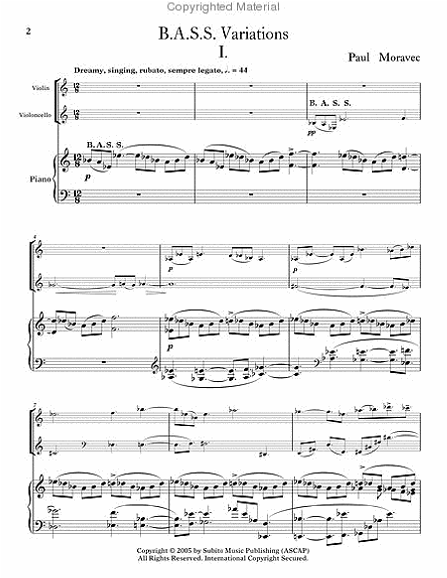 B.A.S.S. Variations Piano Trio scores gallery preview page 2
