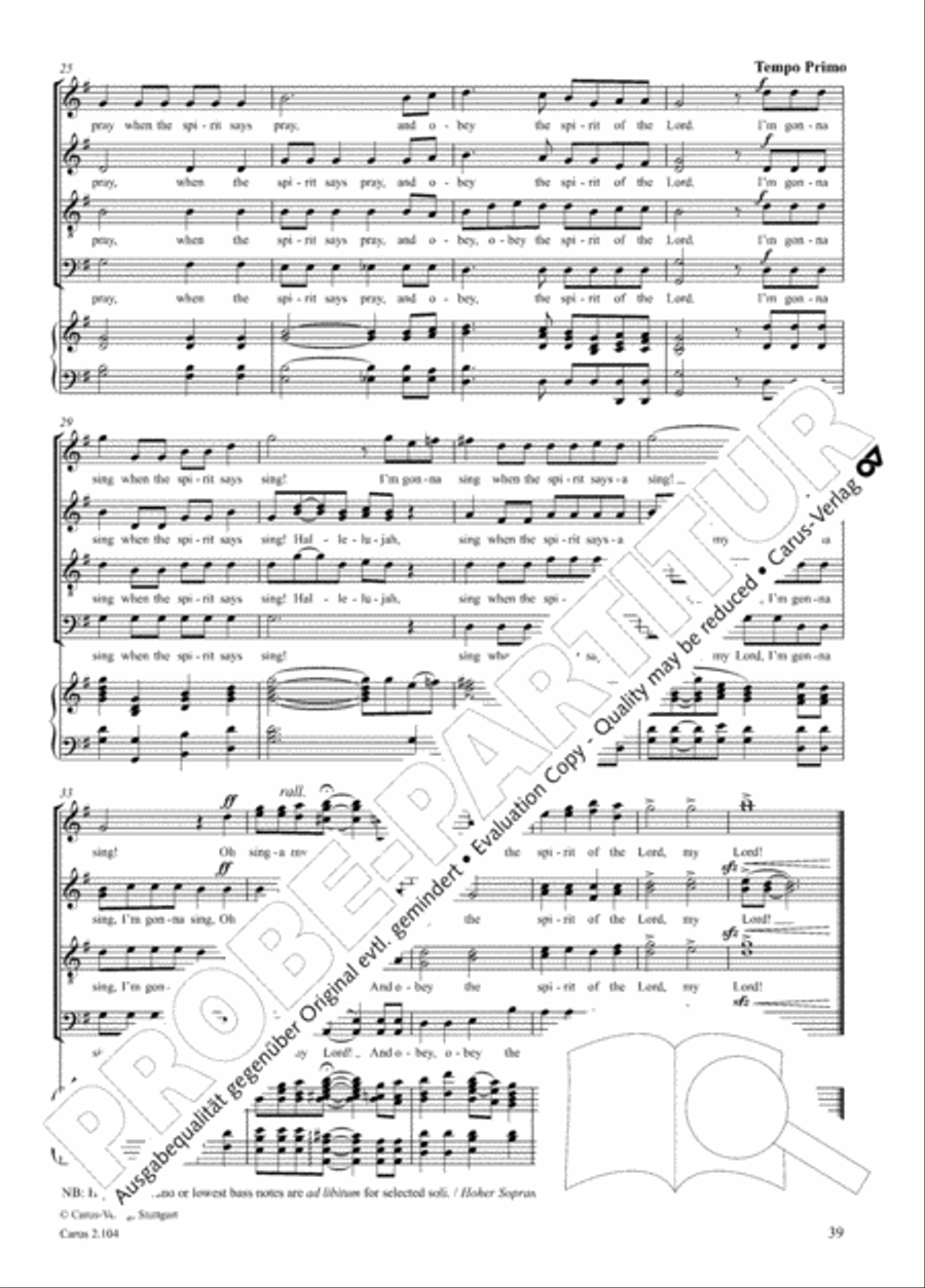 Hallelujah. Gospels and Spirituals for mixed choir Mixed Choir scores gallery preview page 27