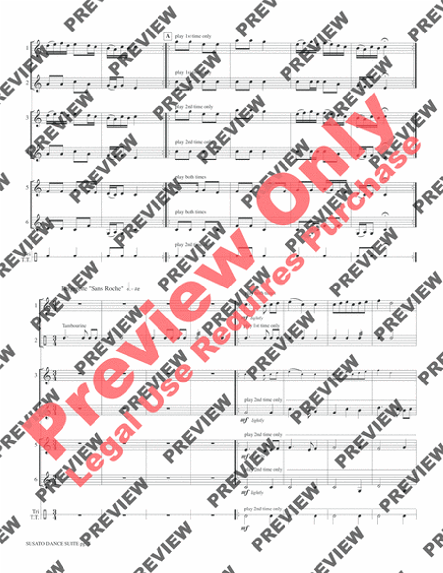 Susato Dance Suite (from Danserye) (1551) Small Ensemble scores gallery preview page 9
