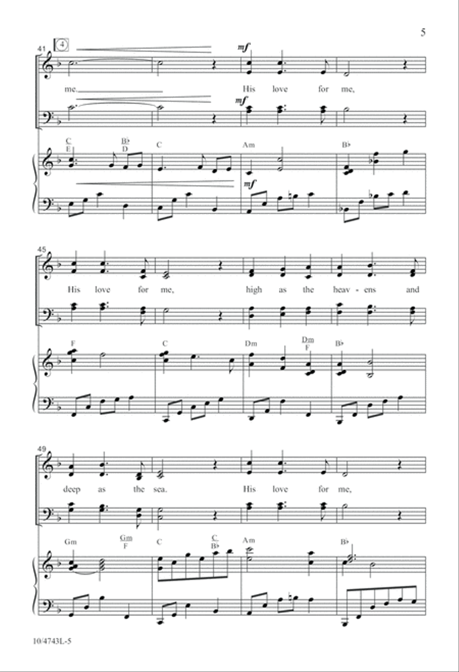 His Love for Me 4-Part scores gallery preview page 5