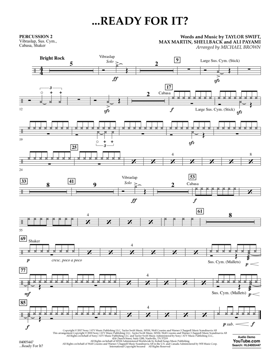 ...Ready for It? - Percussion 2 Concert Band scores gallery preview page 1
