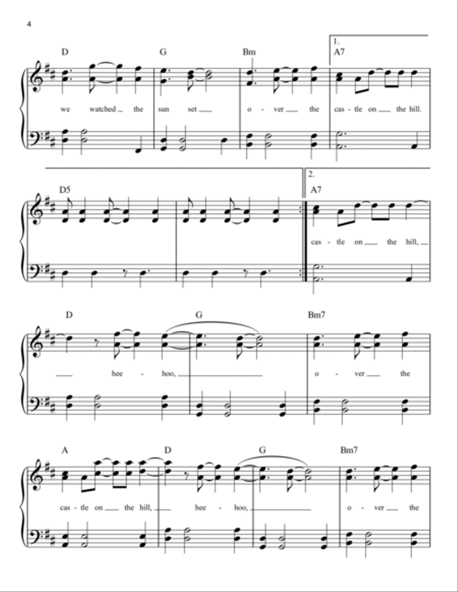 Castle On The Hill Easy Piano scores gallery preview page 4
