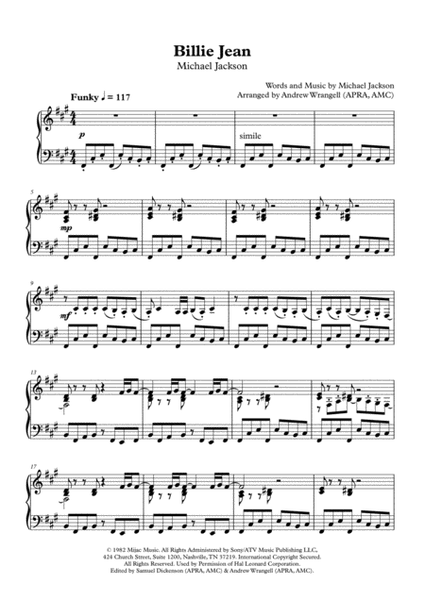 Billie Jean (Easy Piano) image number null