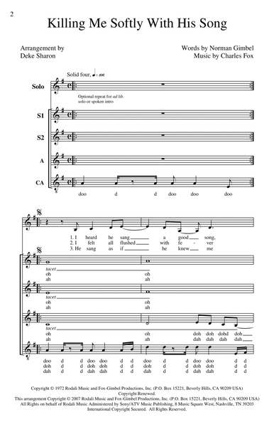 Killing Me Softly With His Song (arr. Deke Sharon)