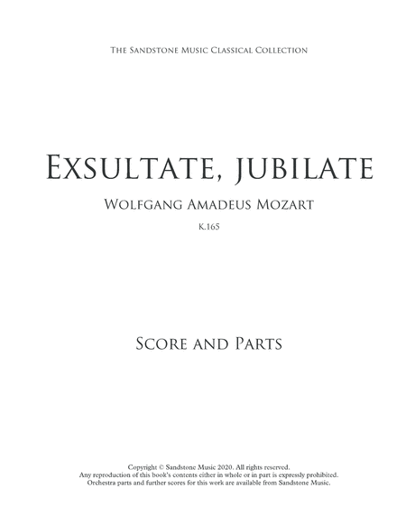 Exsultate, jubilate, K.165 (Letter Size) (Score and Parts) feat. Mozart Alleluja