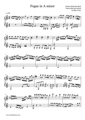 Book cover for Fugue in A minor (Johann Sebastian Bach)