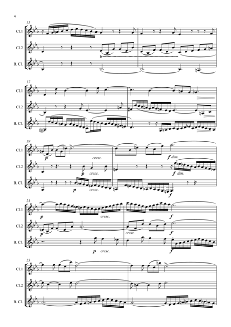Bach: A Selection of Sinfonias (Three part Inventions Nos.1,2,4,6,8,9 & 11.) - Clarinet Trio Clarinet Trio scores gallery preview page 4