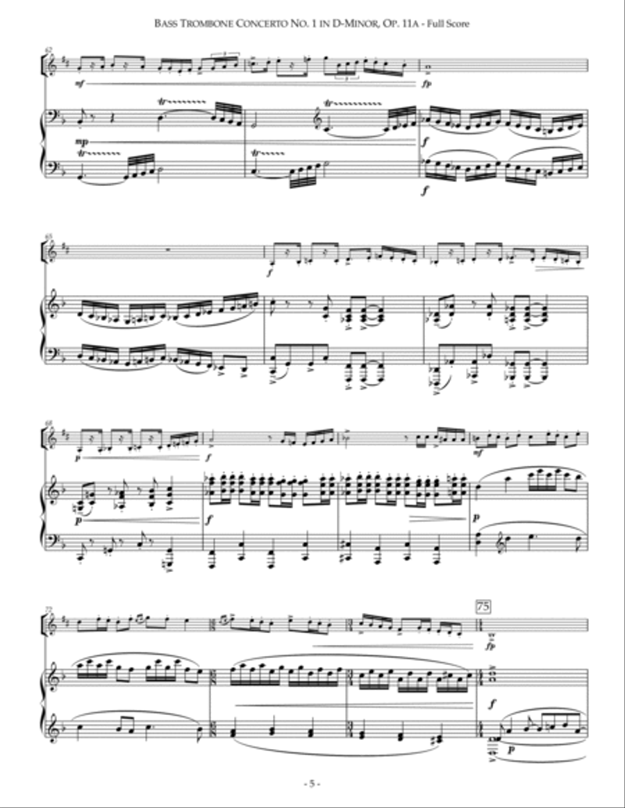 Concerto No. 1 in D-Minor, Op. 11a Baritone Saxophone scores gallery preview page 5