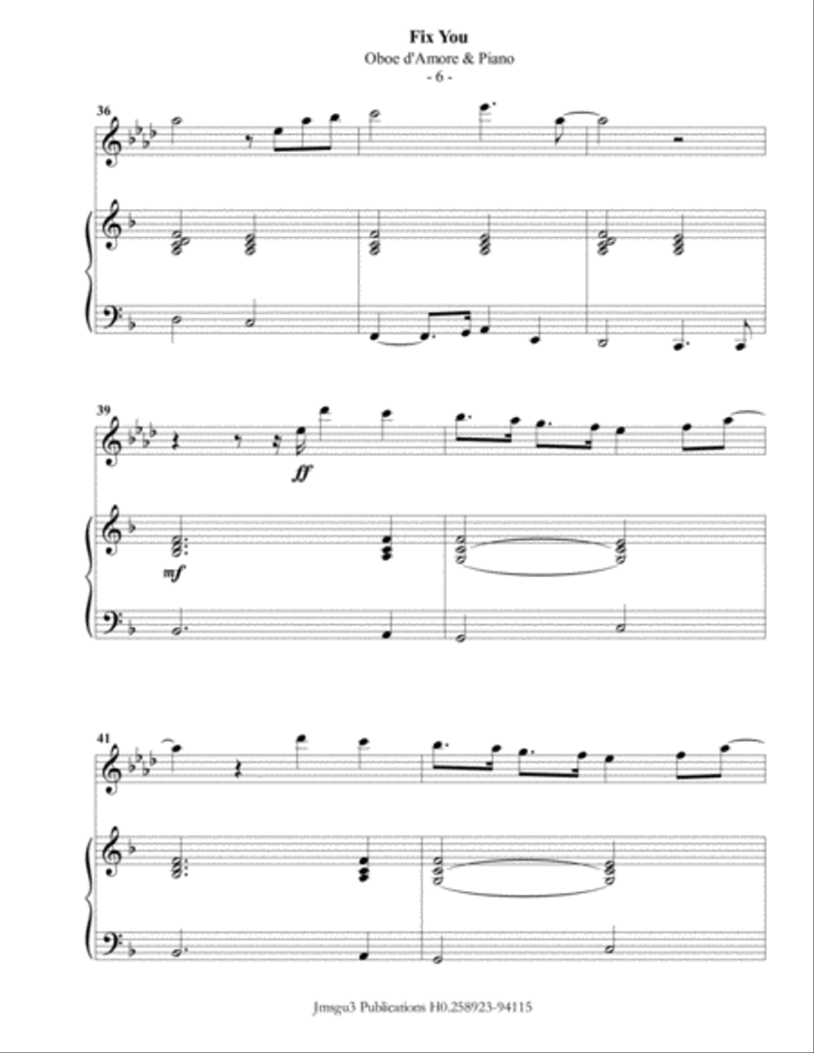 Fix You Piano scores gallery preview page 6