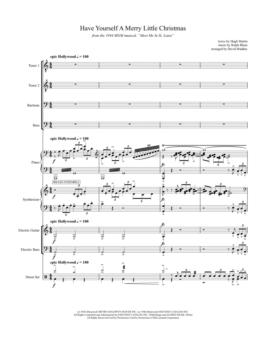 Have Yourself A Merry Little Christmas Small Ensemble scores gallery preview page 1