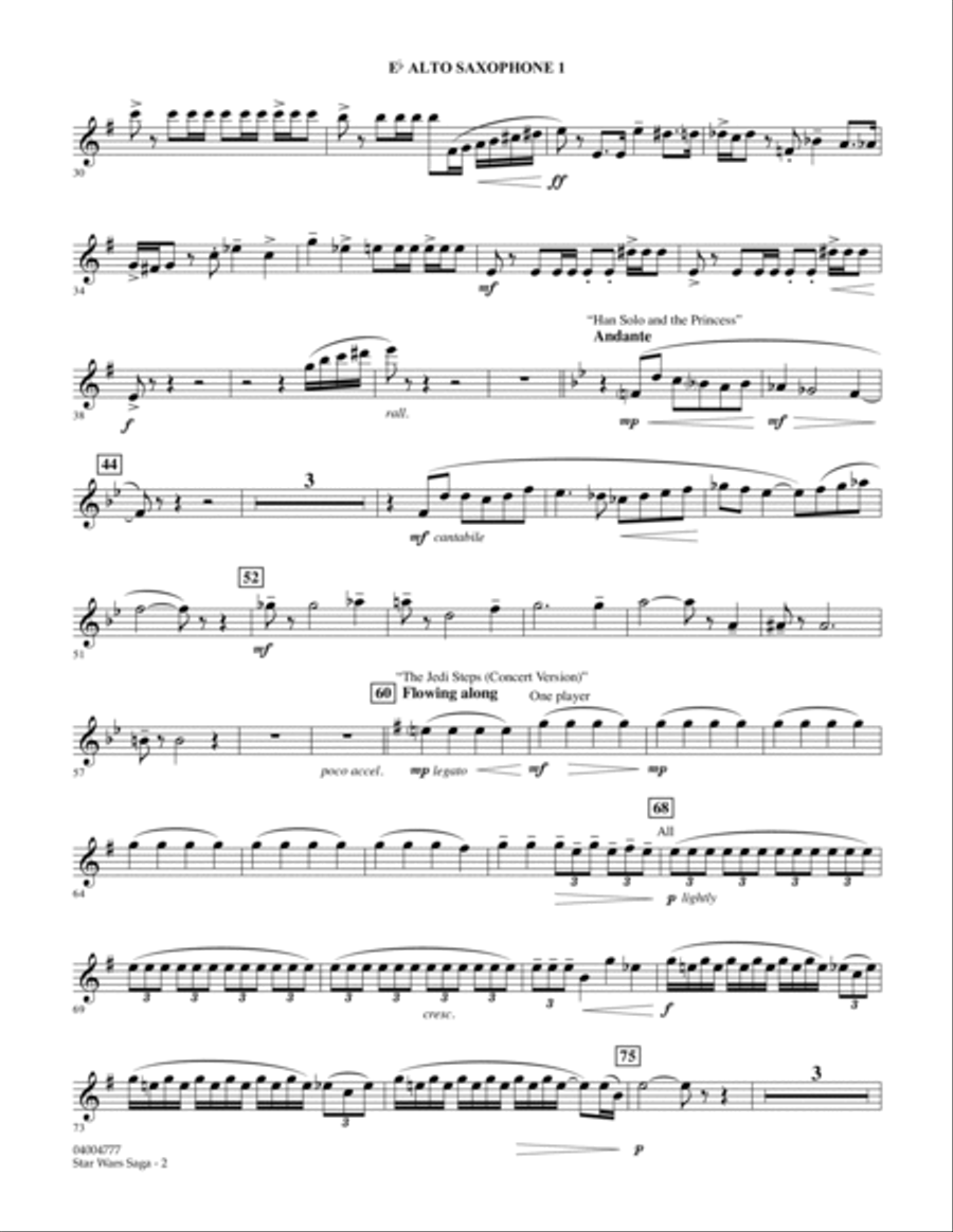 Star Wars Saga - Eb Alto Saxophone 1 Alto Saxophone scores gallery preview page 2
