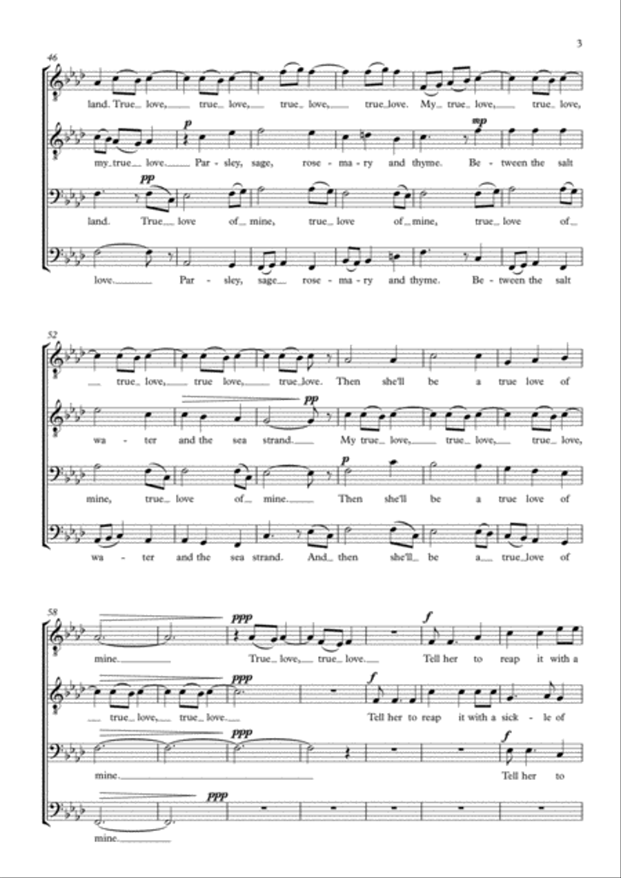 Scarborough Fair TTBB scores gallery preview page 3