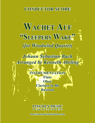 Book cover for Wachet Auf - "Sleepers Wake" (for Woodwind Quartet)