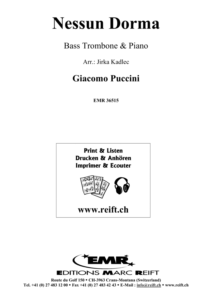 Nessun Dorma Trombone scores gallery preview page 1