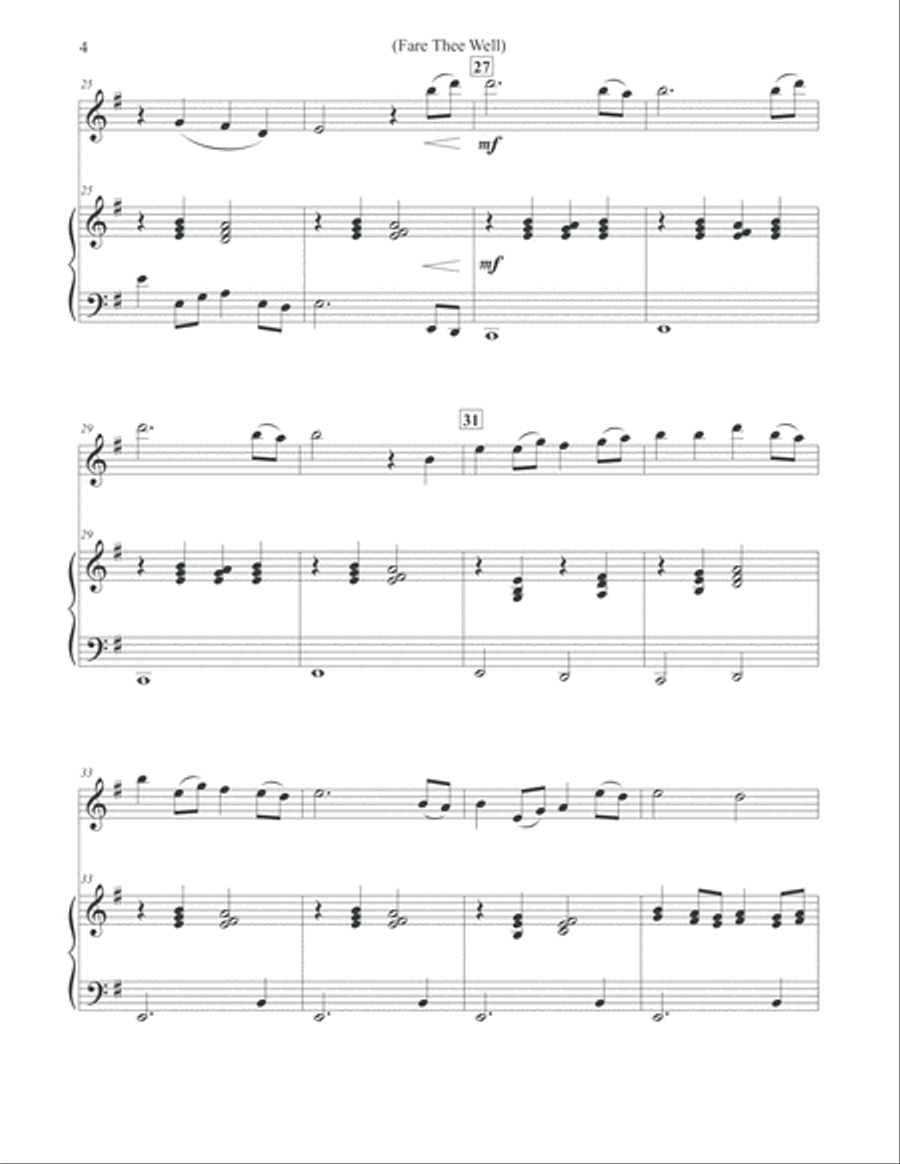 Fare Thee Well - Violin and Piano Duet Violin Solo scores gallery preview page 4