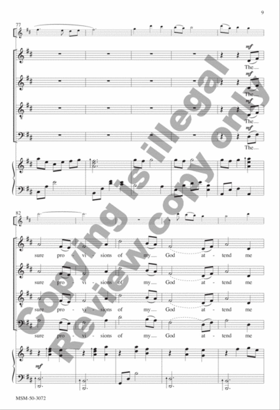 My Shepherd Will Supply My Need 4-Part scores gallery preview page 9