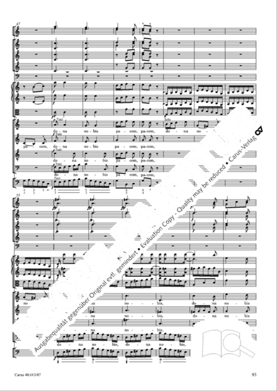 Mass in C (Missa in C) 4-Part scores gallery preview page 100
