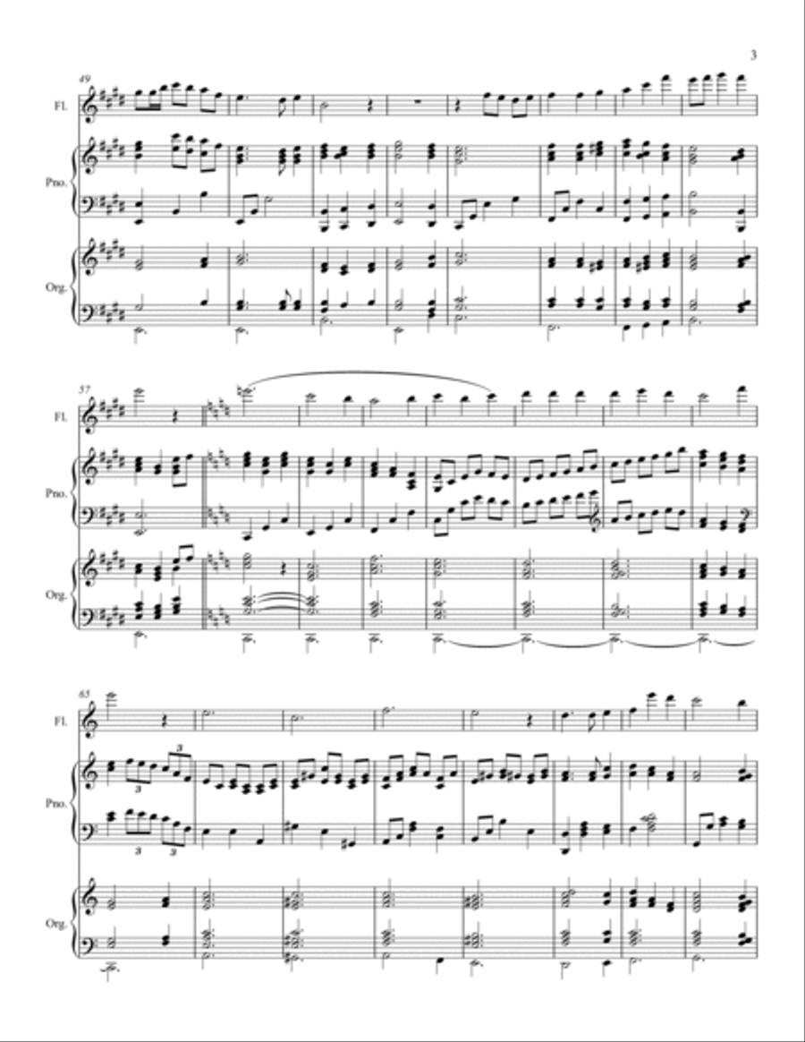 Grace Greater Than Our Sin – Flute or Violin, Piano and Organ Small Ensemble scores gallery preview page 4