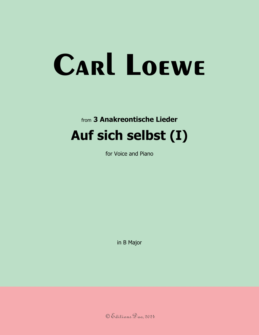 Auf sich selbst(I), by Carl Loewe, in B Major Voice scores gallery preview page 1
