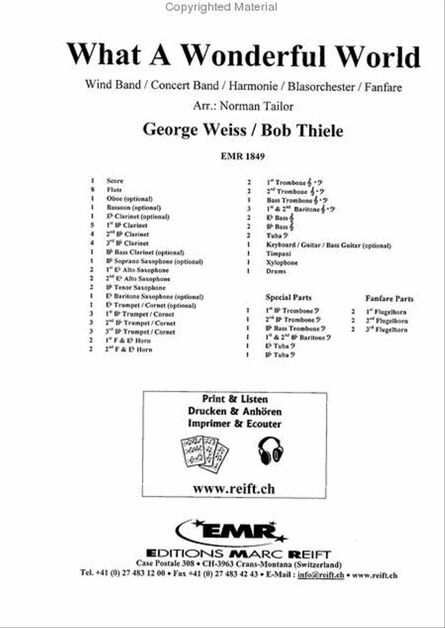 What A Wonderful World Concert Band scores gallery preview page 2