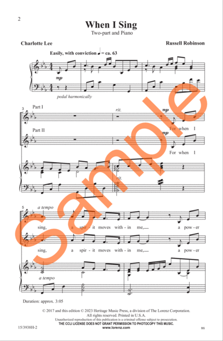 When I Sing 2-Part scores gallery preview page 3