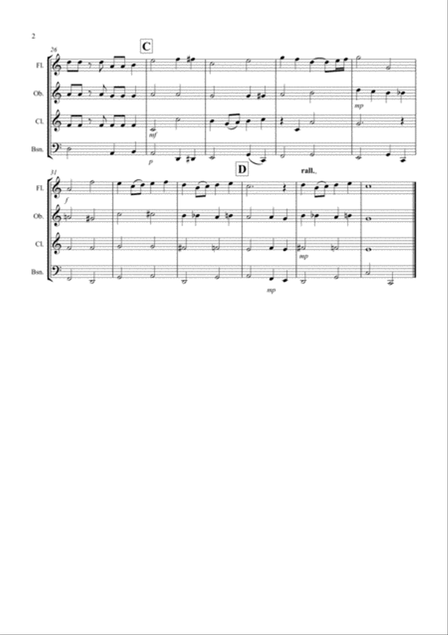 Over The Rainbow (from The Wizard Of Oz) Woodwind Quartet scores gallery preview page 2