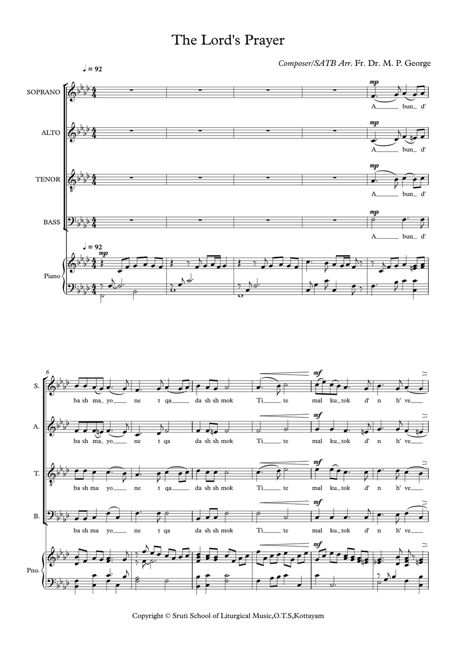 The Lord's Prayer The Lord's Prayer 4-Part scores gallery preview page 1