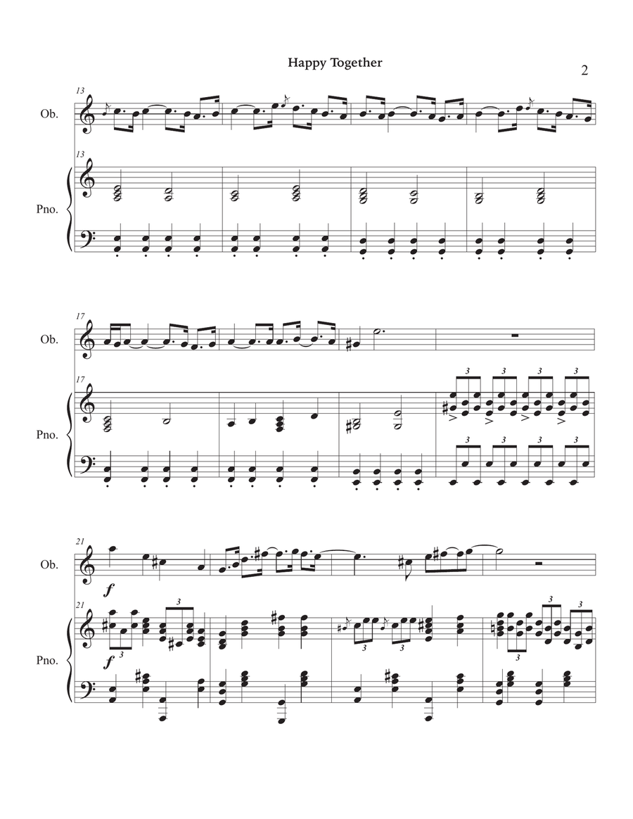 Happy Together Piano scores gallery preview page 6