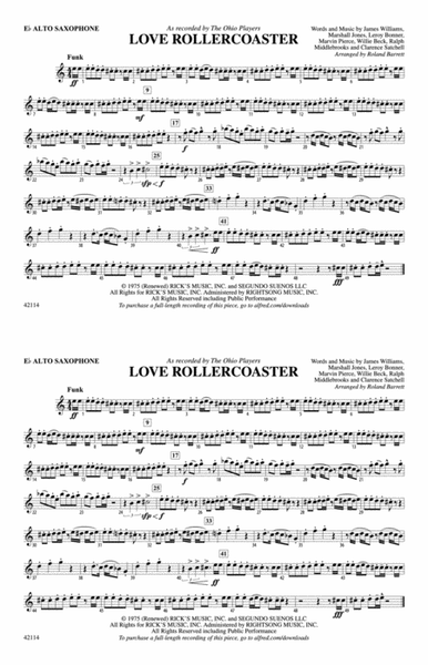 Love Rollercoaster: E-flat Alto Saxophone