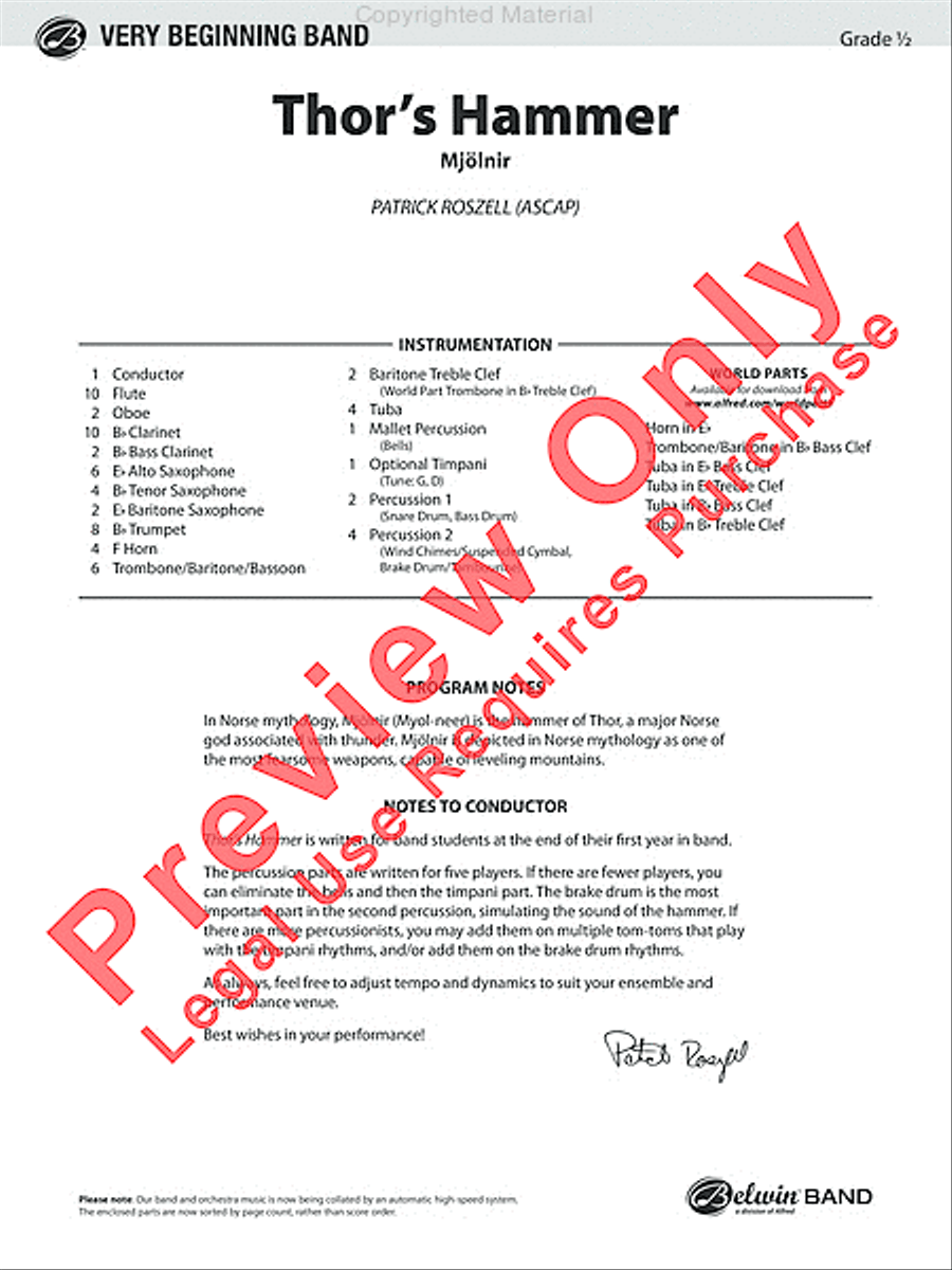 Thor's Hammer Concert Band scores gallery preview page 2