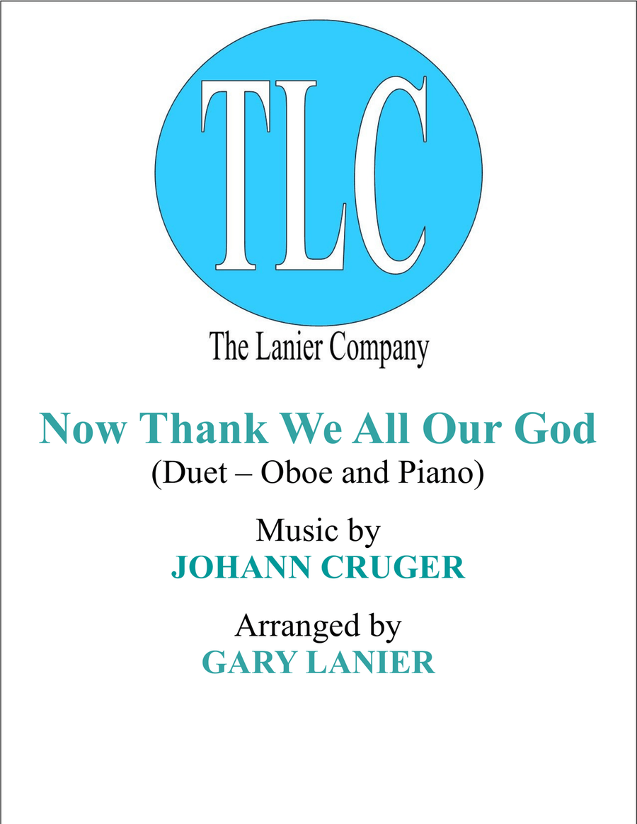 NOW THANK WE ALL OUR GOD (Duet – Oboe and Piano/Score and Parts) Woodwind Duet scores gallery preview page 1