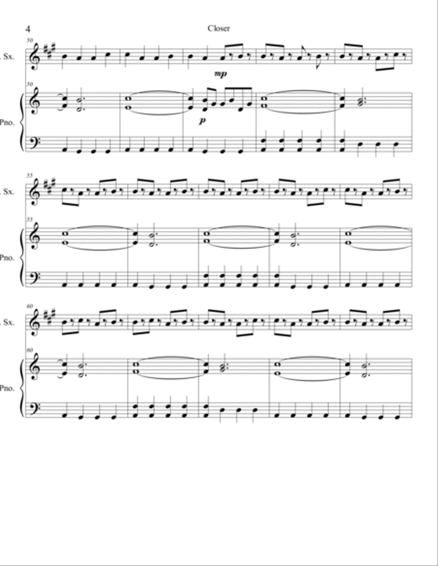 Closer Baritone Saxophone scores gallery preview page 4