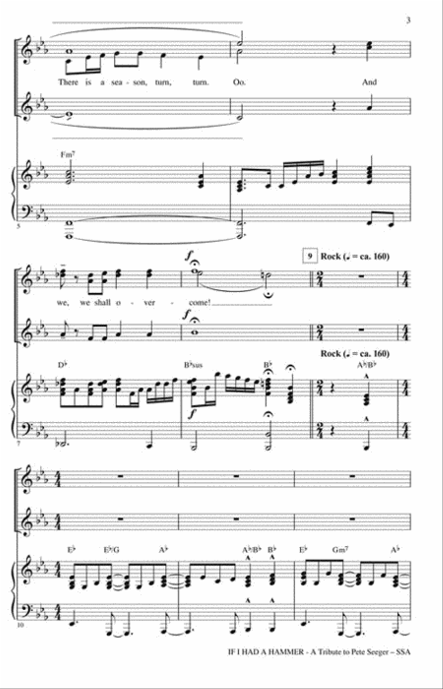 If I Had a Hammer – A Tribute to Pete Seeger SSA scores gallery preview page 3
