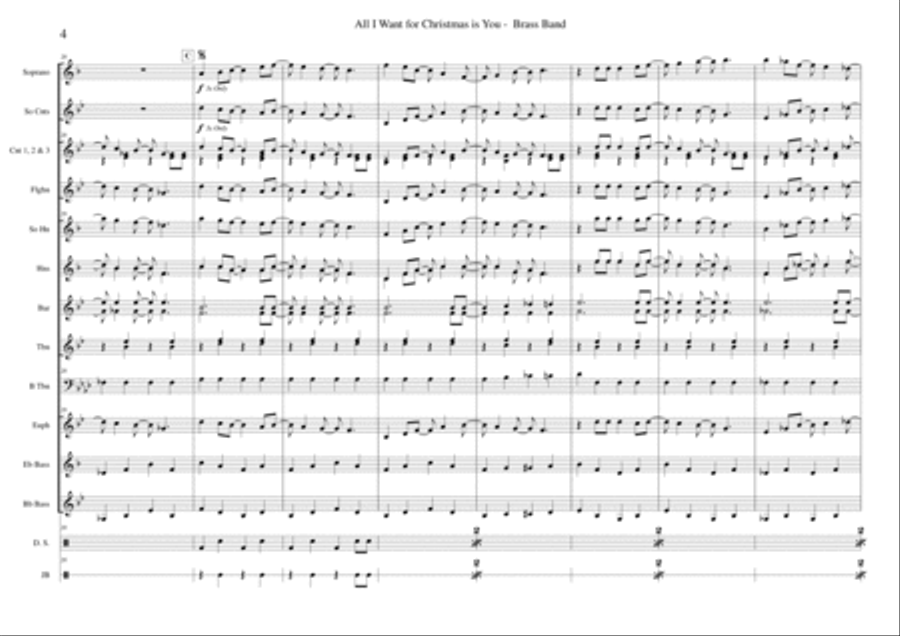 All I Want For Christmas Is You Brass Ensemble scores gallery preview page 4