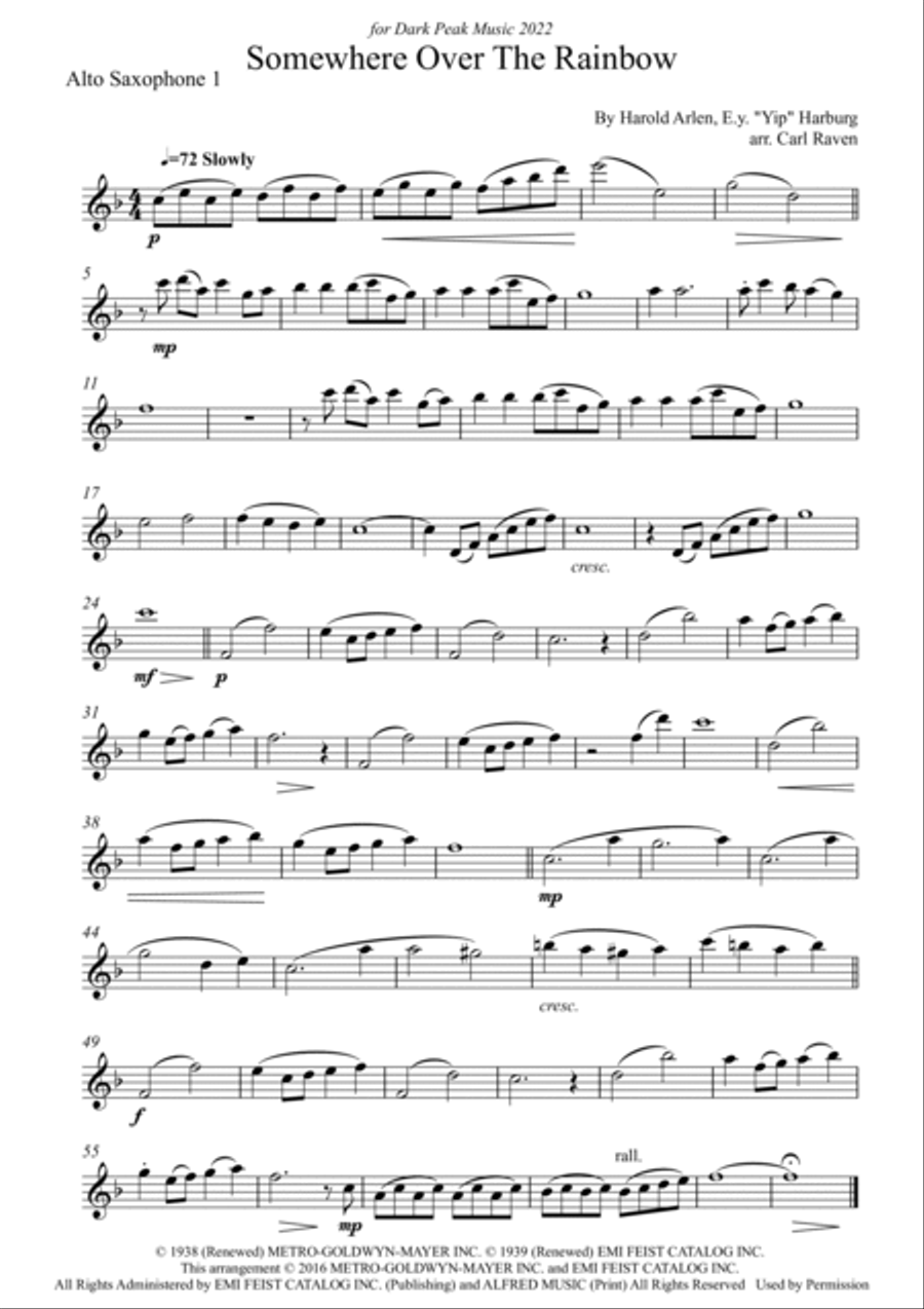 Over The Rainbow Over The Rainbow Saxophone Quintet scores gallery preview page 5