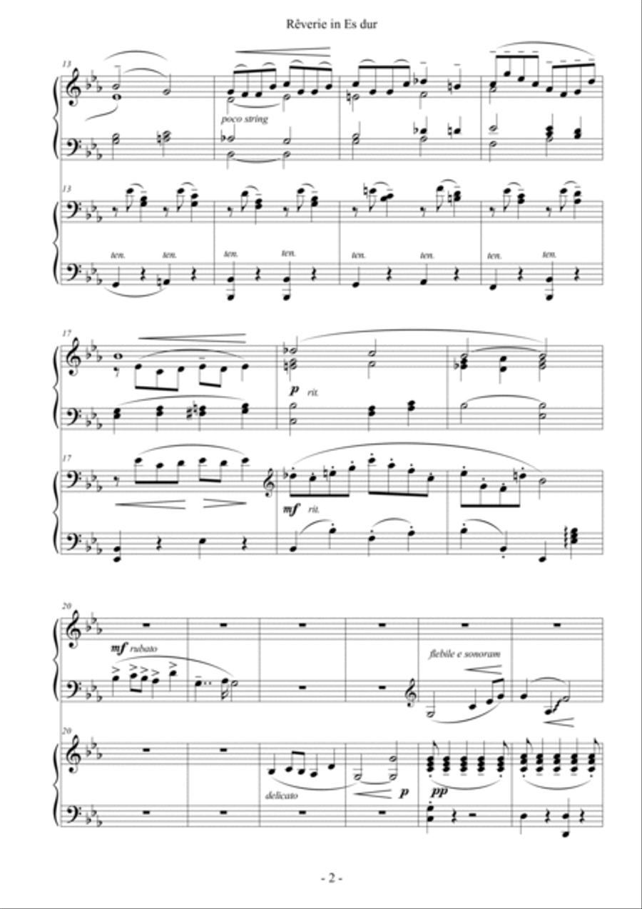 Rêverie (Op. 26B, Nº 7) (piano and harmonium) (score) Harmonium scores gallery preview page 2