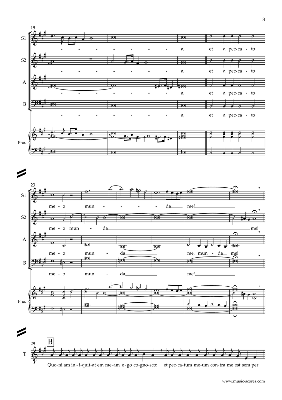 Miserere mei, Deus - F sharp minor 4-Part scores gallery preview page 3