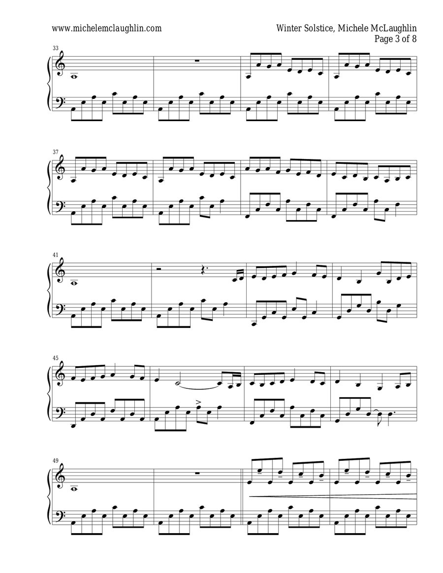 Winter Solstice Piano Solo scores gallery preview page 3