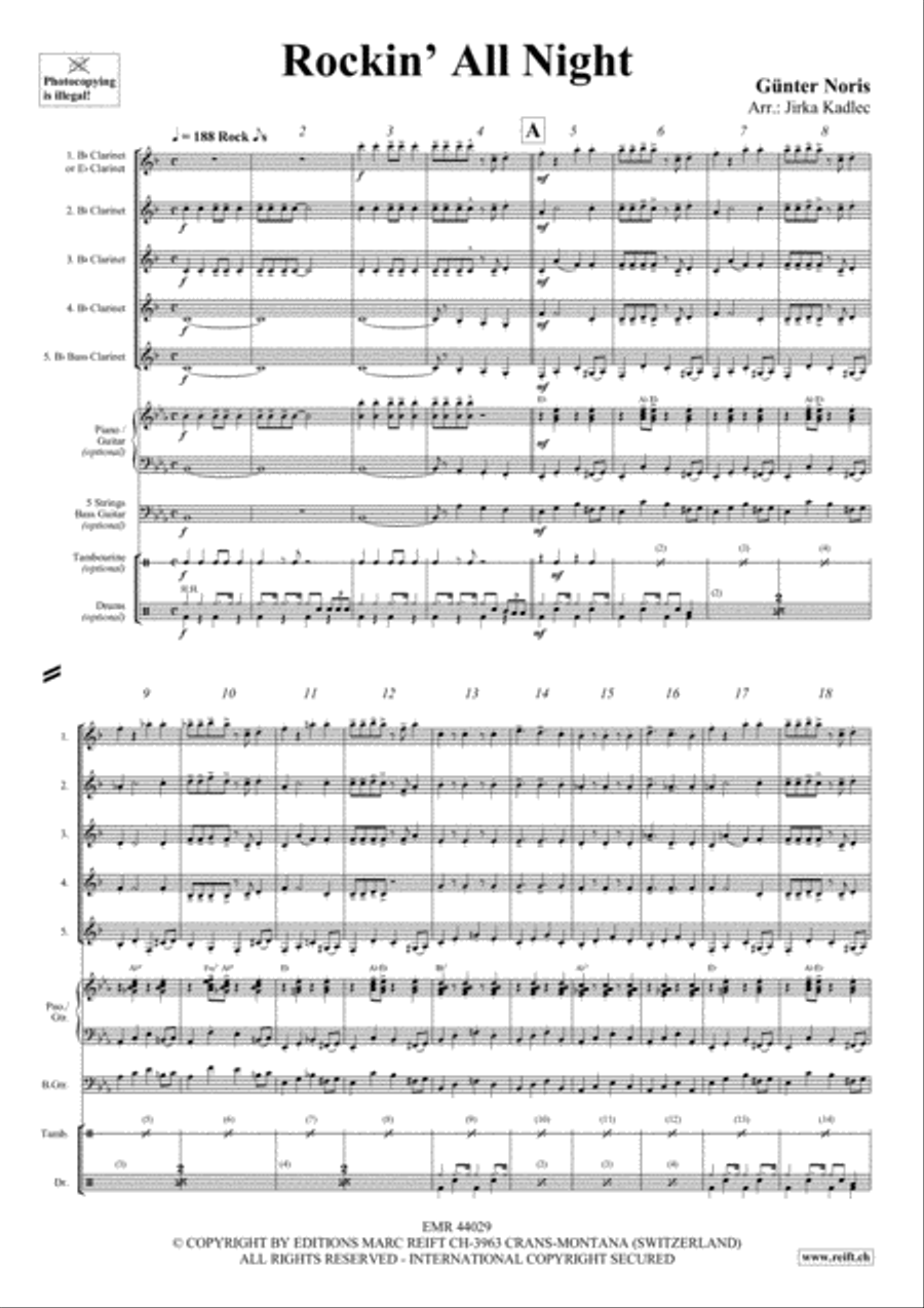 Rockin' All Night Clarinet scores gallery preview page 3