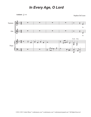 In Every Age, O Lord (Vocal Quartet - (SATB)