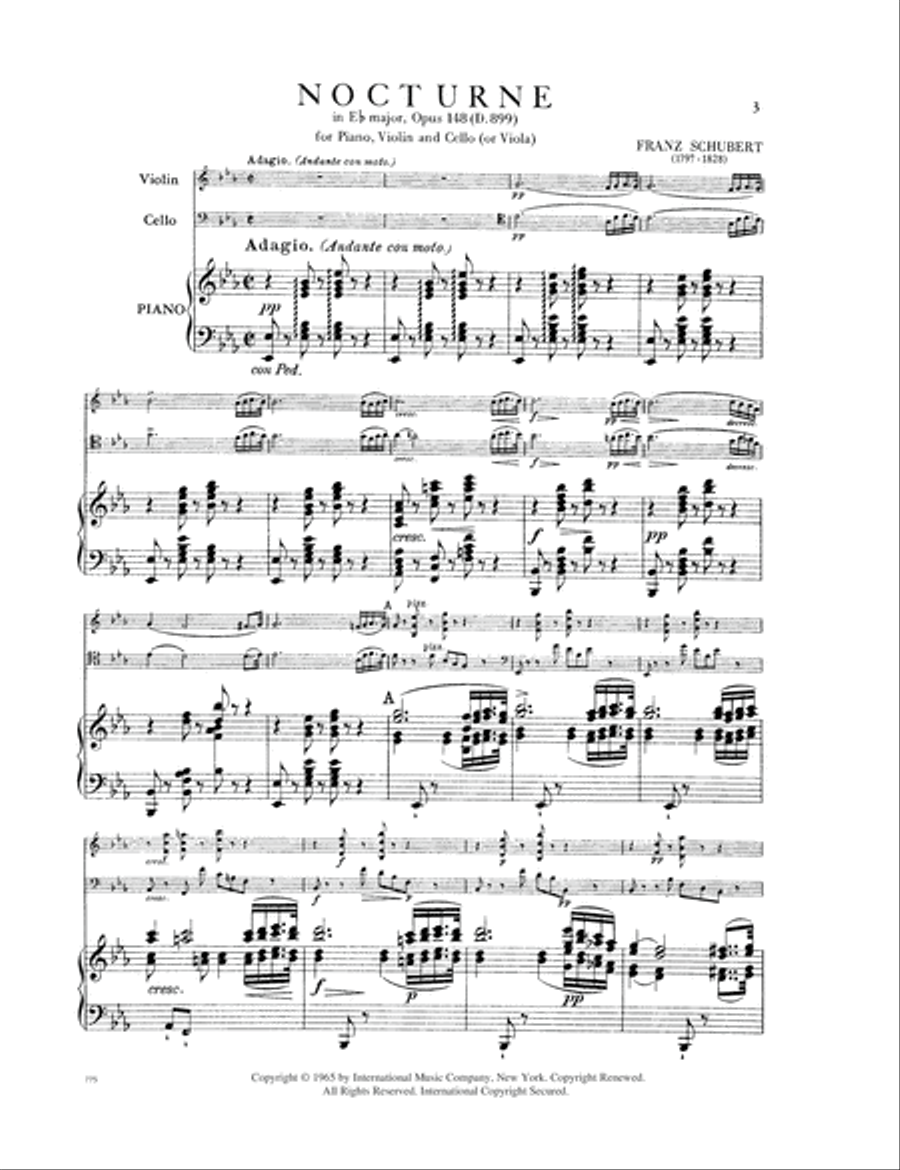 Nocturne In E Flat Major, Opus 148 (With Viola Part To Replace The Cello) Cello scores gallery preview page 2