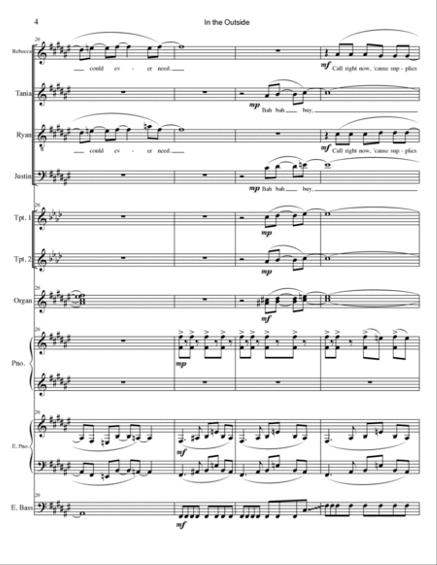 In the Outside In the Outside Piano, Vocal, Guitar scores gallery preview page 4