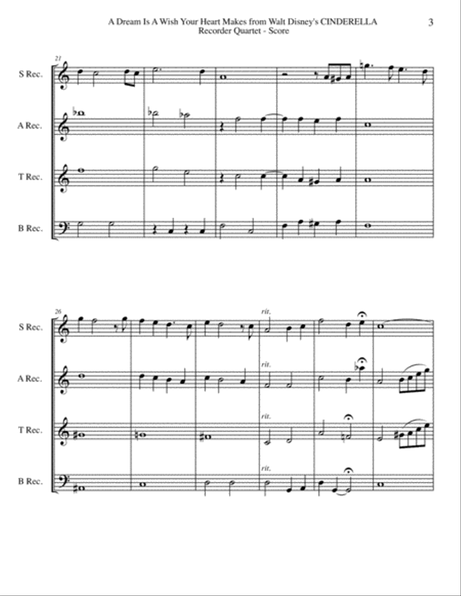 A Dream Is A Wish Your Heart Makes Small Ensemble scores gallery preview page 3