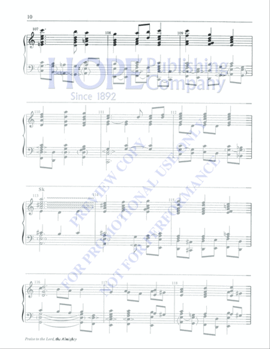 Praise to the Lord, the Almighty 5-Octaves scores gallery preview page 10