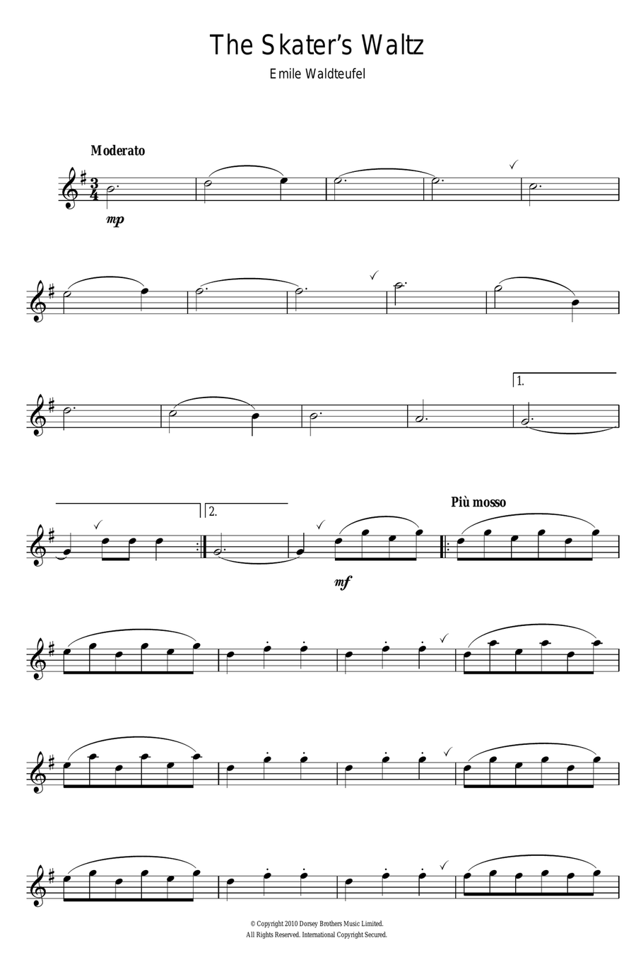 The Skater's Waltz Alto Saxophone scores gallery preview page 1