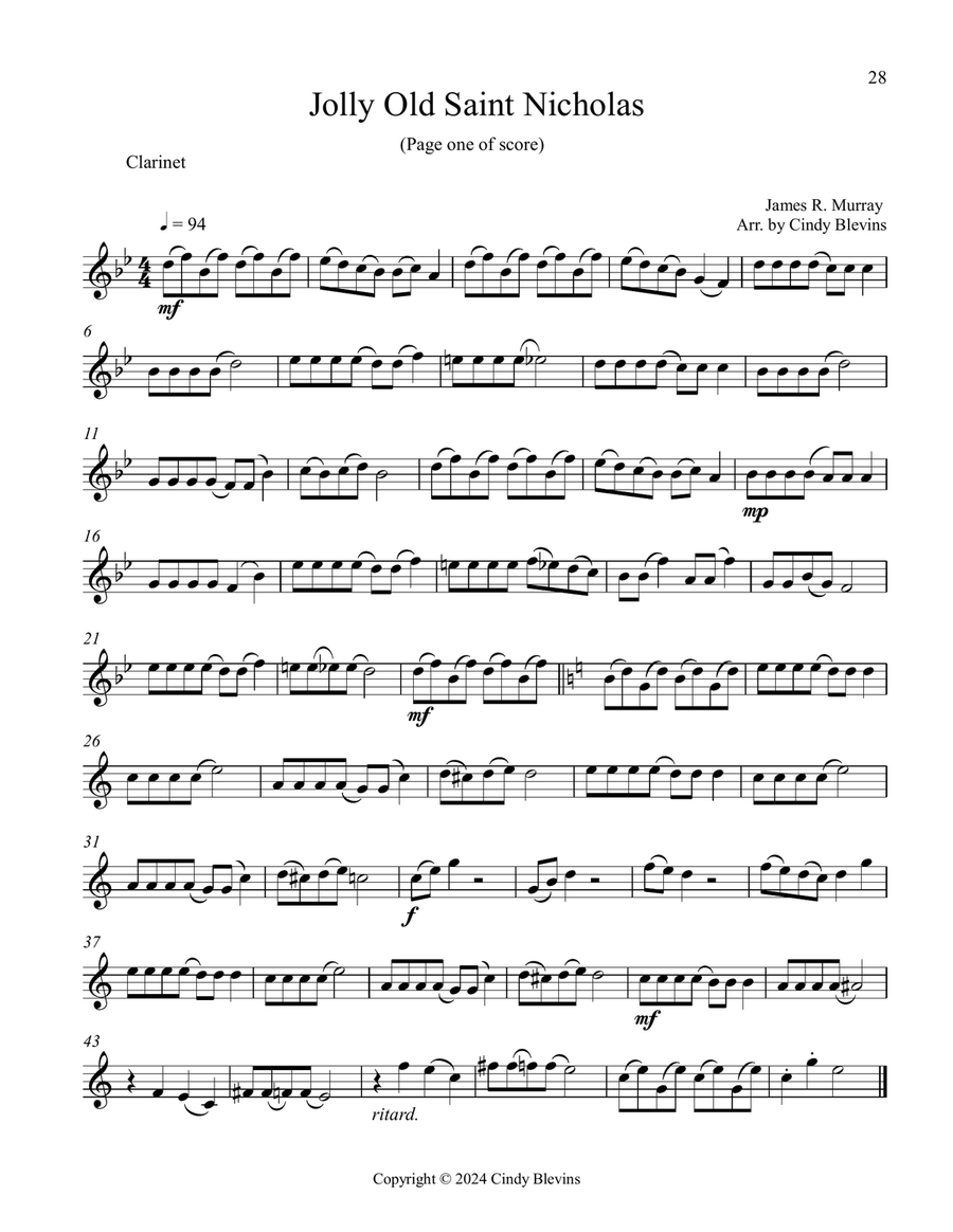 Clarinet and Bass Clarinet for Christmas, Vol. III (12 arrangements) Clarinet Duet scores gallery preview page 4