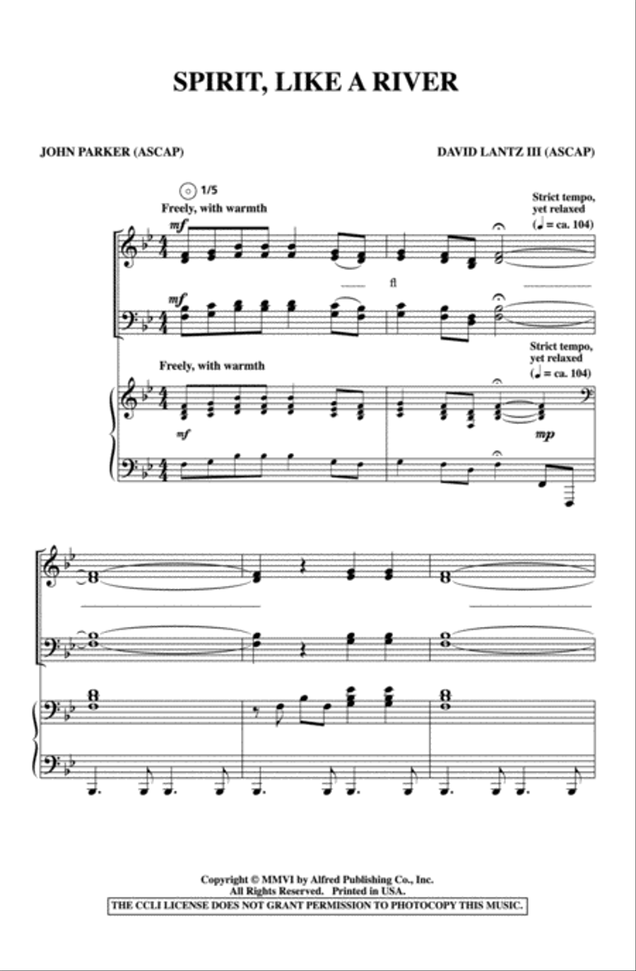 Spirit, Like a River 4-Part scores gallery preview page 2